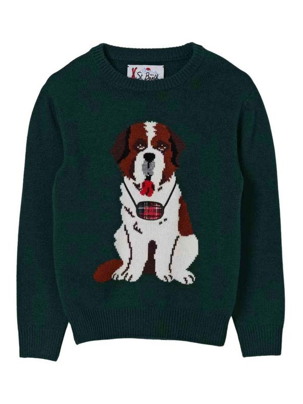 MC2 SAINT BARTH: Strickpullover mit Rundhalsausschnitt - Rundhalspullover - Grün