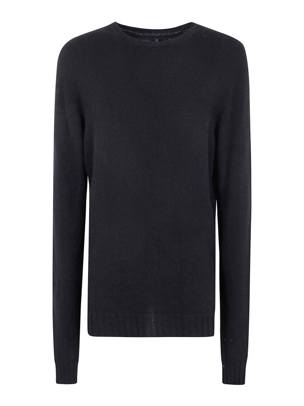 MD75: Suéteres con cuello pico - Suéter Cuello Redondo - Negro