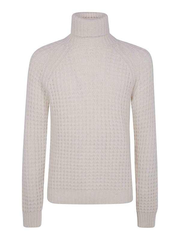 NUUR: Strickpullover mit Rundhalsausschnitt - Rundhalspullover - Nude