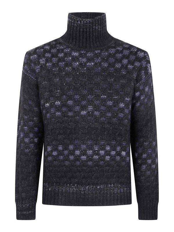 NUUR: Strickpullover mit Rundhalsausschnitt - Rundhalspullover - Schwarz