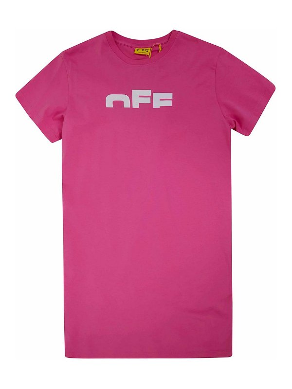 OFF-WHITE: ショートドレス - ショートドレス - ピンク