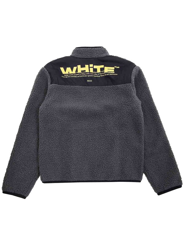 The Best Shops OFF-WHITE: casual jackets - Type Logo Teddy Jacket
