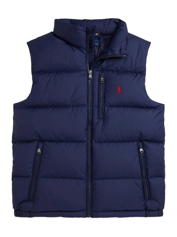 POLO RALPH LAUREN: ダウン・ハイテクジャケット - ダウンジャケット - ブルー