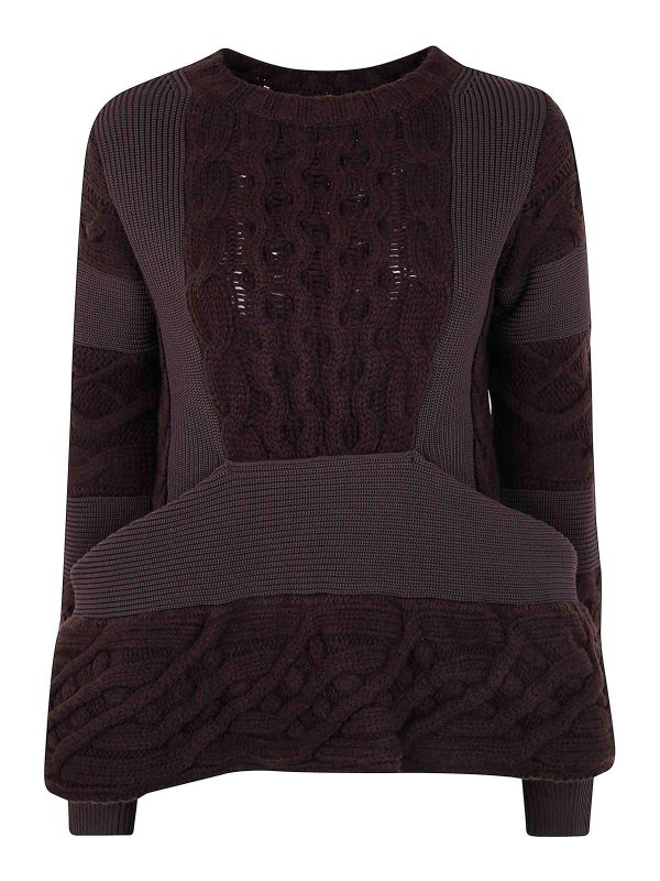 Sacai: crew necks - Wool Knit Pullover