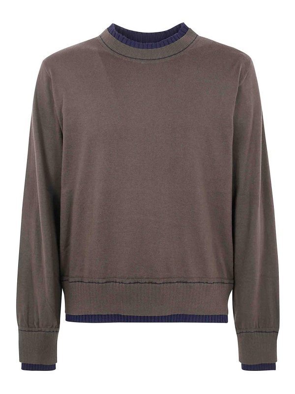 Sacai: Pull col rond - Pull Col Rond - Vert