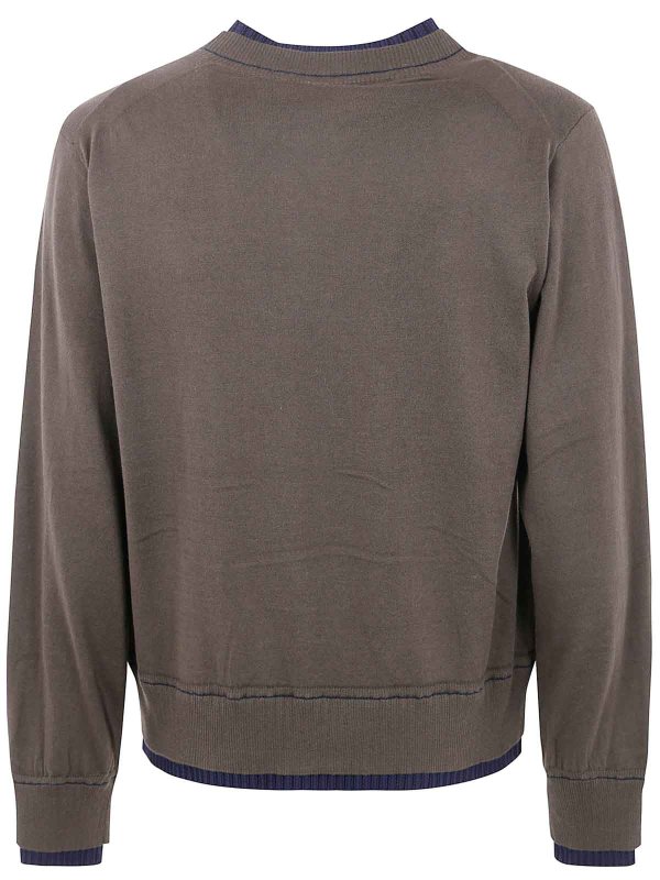 Sacai: Pull col rond online - Pull Col Rond - Vert
