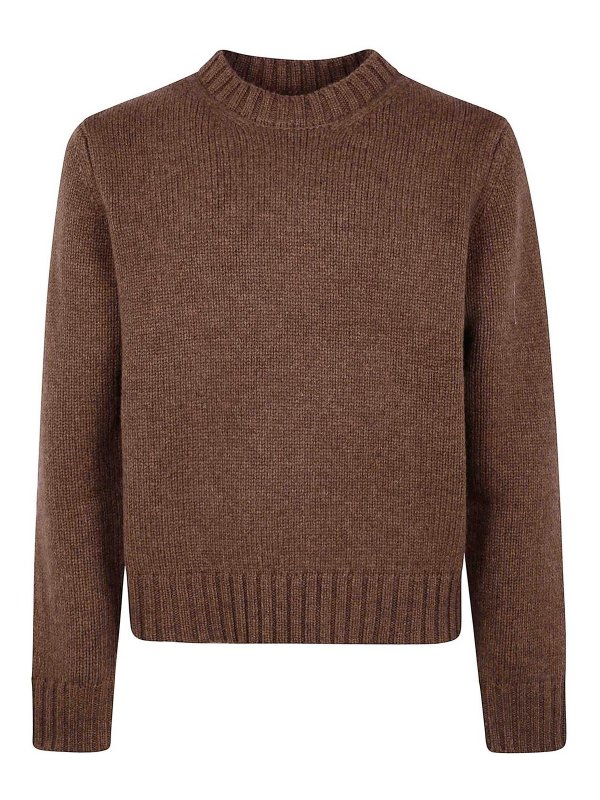 STUDIO NICHOLSON: Pull col rond - Pull Col Rond - Marron