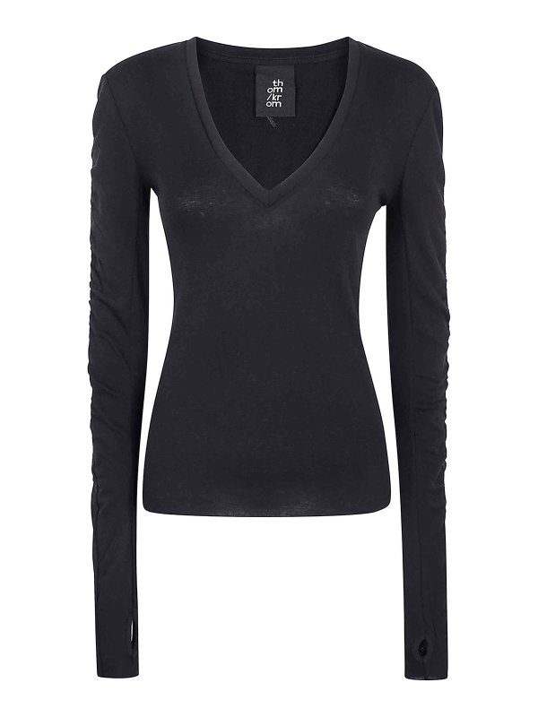 THOM KROM: crew necks - V Neck Sweater