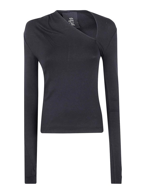 THOM KROM: Strickpullover mit Rundhalsausschnitt - Rundhalspullover - Schwarz