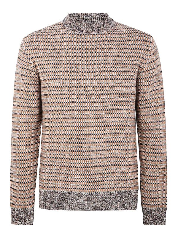 ZANONE: Strickpullover mit Rundhalsausschnitt - Rundhalspullover - Braun