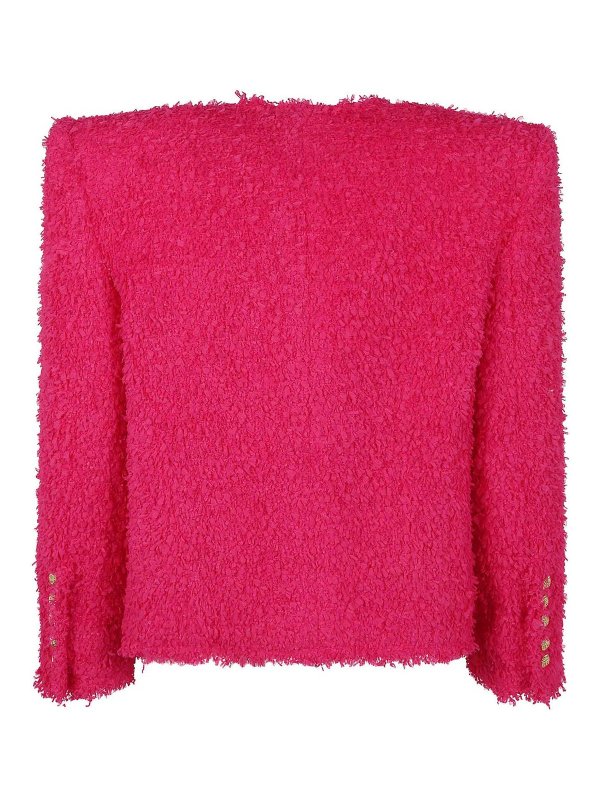 Balmain: casual jackets online - 8 Button Tweed Spencer Jacket