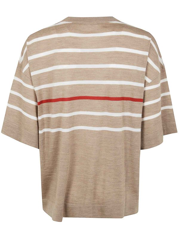 BRUNELLO CUCINELLI: Strickpullover mit Rundhalsausschnitt online - Rundhalspullover - Braun