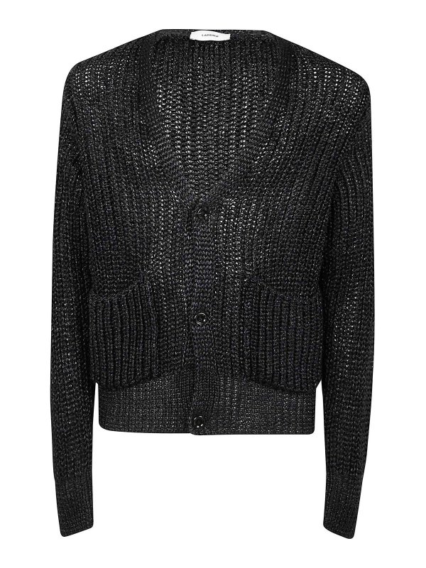 LARDINI: Strickpullover mit Rundhalsausschnitt - Rundhalspullover - Blau