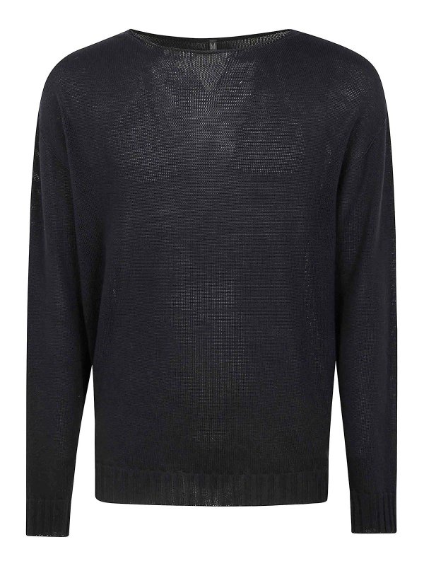MD75: Suéteres con cuello pico - Suéter Cuello Redondo - Azul