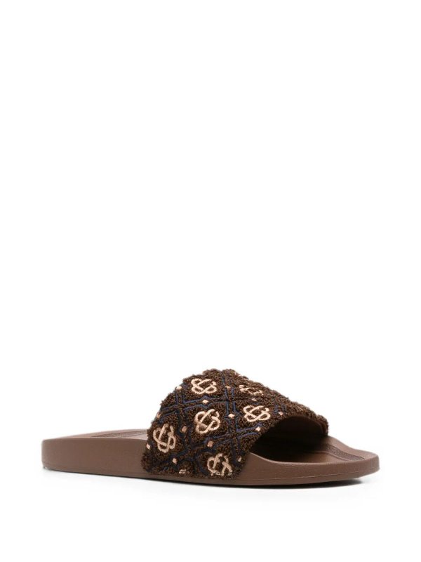 CASABLANCA: flip flops online - Monogram Pool Slider
