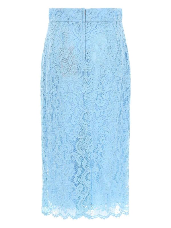 The Best Shops DOLCE & GABBANA: Lange Röcke - Langer Rock - Hellblau