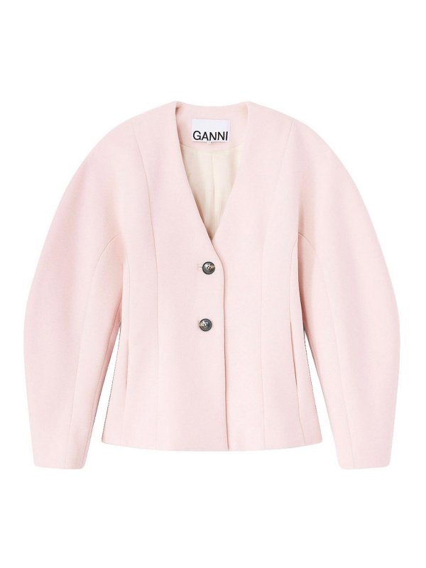GANNI: giacche blazer - Giacca con scollo a V