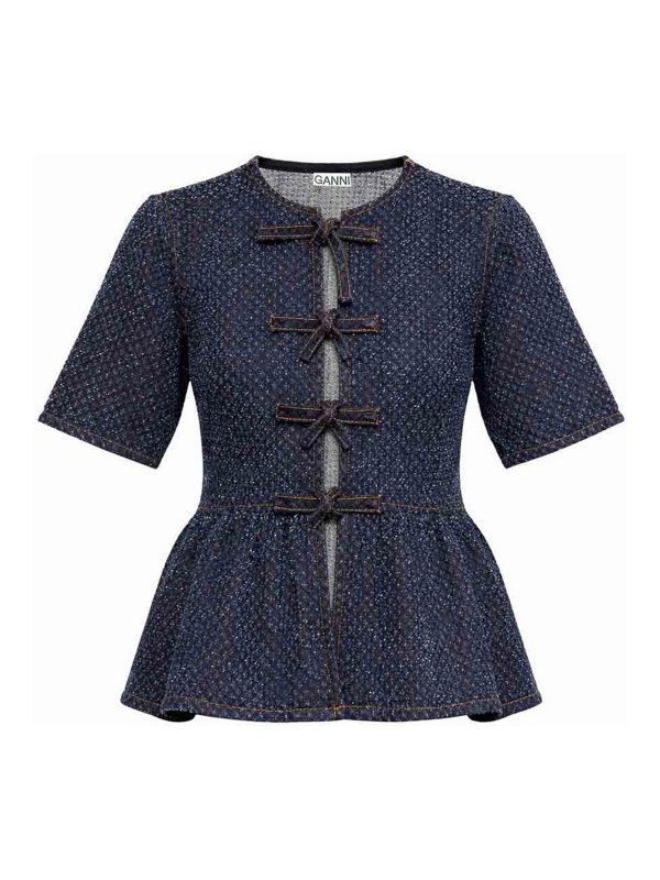 GANNI: Tops und Tank Tops - Top - Blau