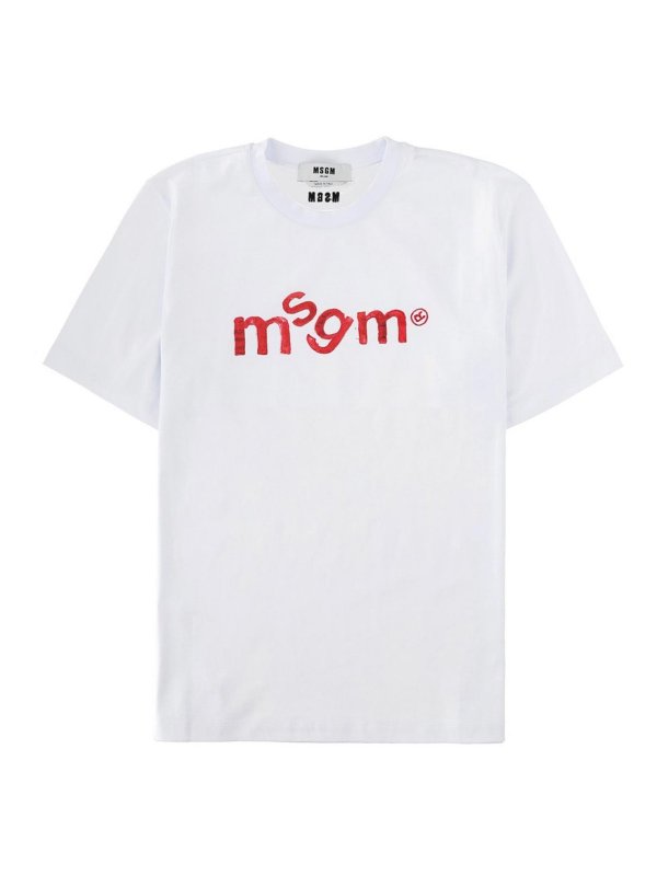 m.s.g.m.: T-shirts - T-Shirt - Weiß