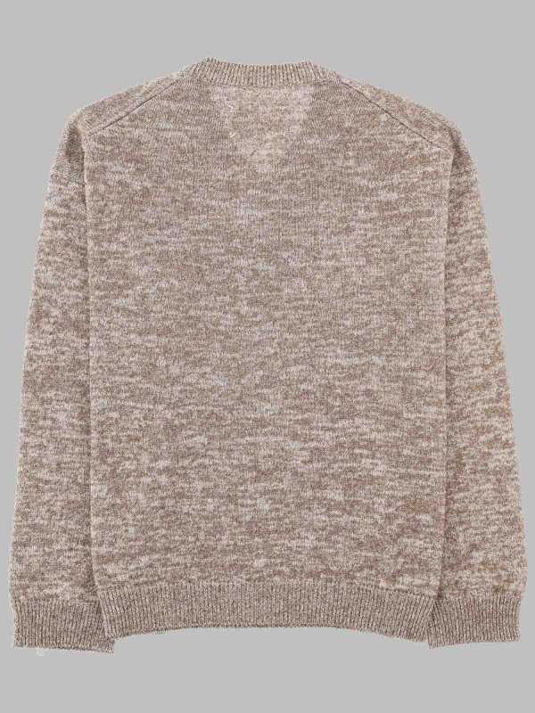 Maison Margiela: Strickpullover mit Rundhalsausschnitt online - Rundhalspullover - Beige