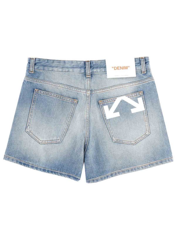 OFF-WHITE: トラウザーショーツ online - ショートパンツ - デニム