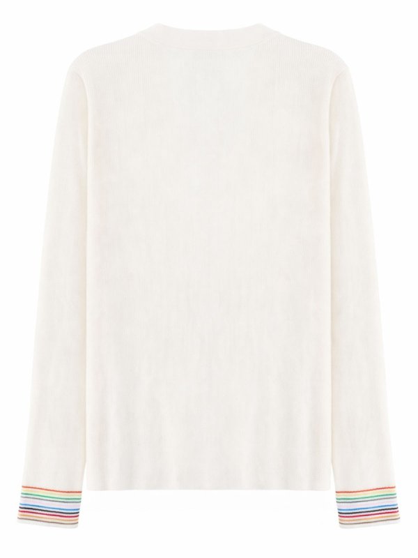 PAUL SMITH: Strickpullover mit Rundhalsausschnitt online - Rundhalspullover - Weiß