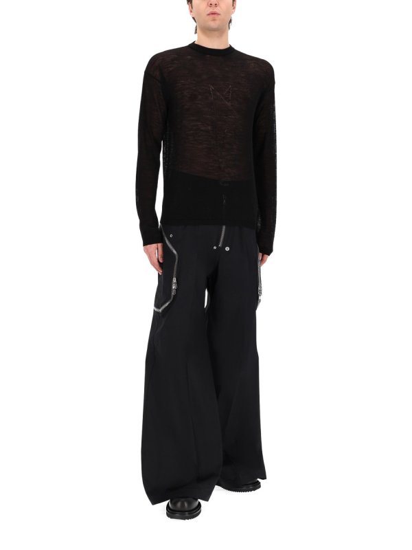 RICK OWENS: Strickpullover mit Rundhalsausschnitt online - Rundhalspullover - Schwarz