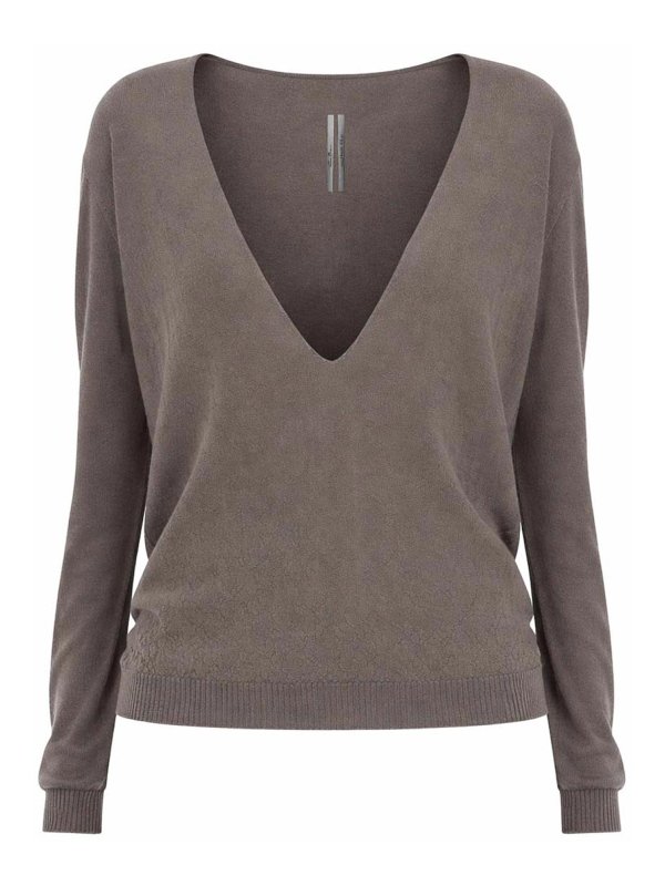 RICK OWENS: Strickpullover mit Rundhalsausschnitt - Rundhalspullover - Schwarz