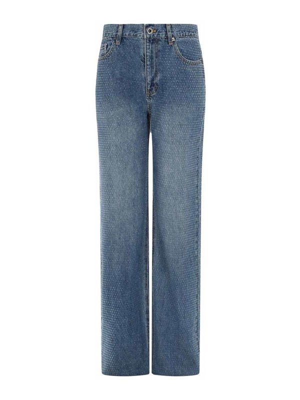 Self Portrait: jeans dritti, a sigaretta - Jeans Con Strass