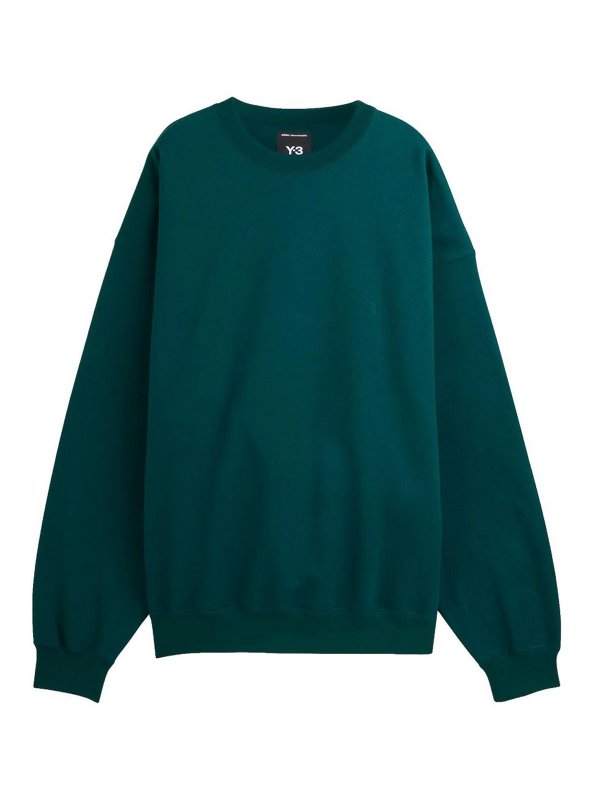 Y-3: Sudaderas y suéteres - Sudadera - Verde