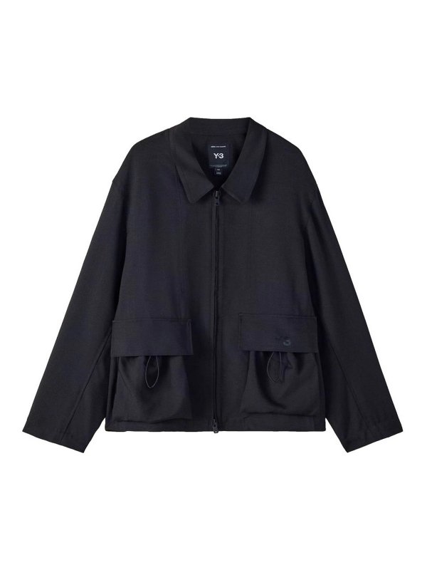 Y-3: casual jackets - Jacket With Collar