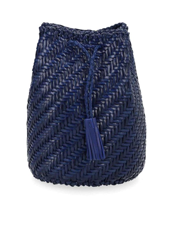 DRAGON DIFFUSION: Secchielli - Borsa Pompom Double Jump Tan