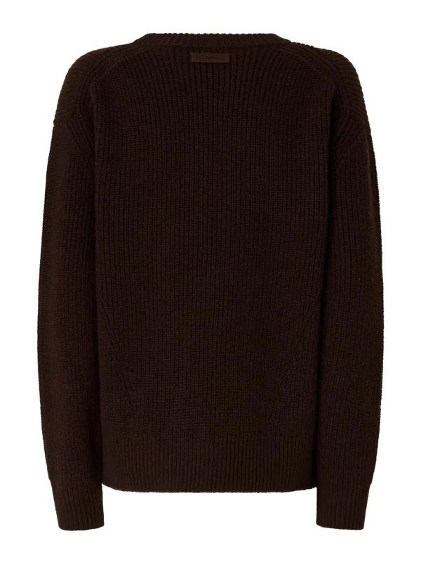 Pinko: Strickpullover mit Rundhalsausschnitt online - Rundhalspullover - Braun