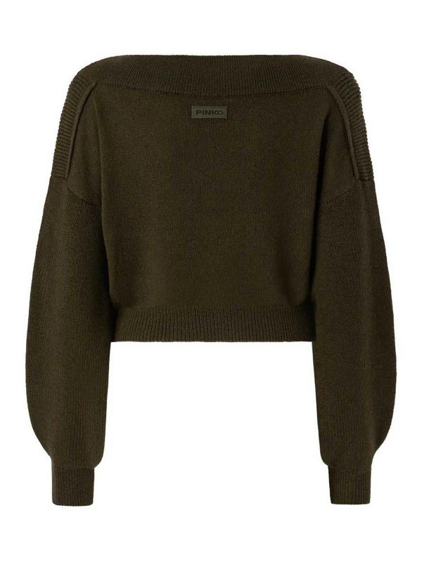 Pinko: Col en V online - Pull À Col V - Vert