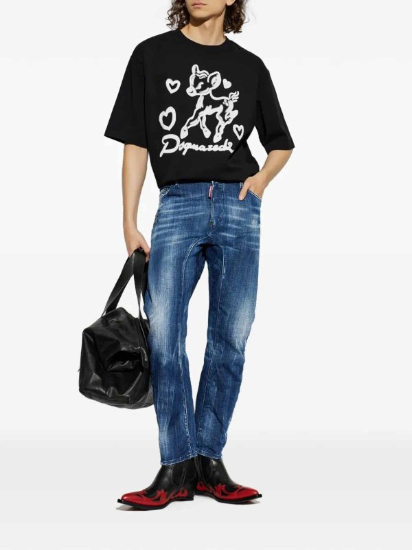 DSQUARED2: t-shirt online - Maglietta Nera
