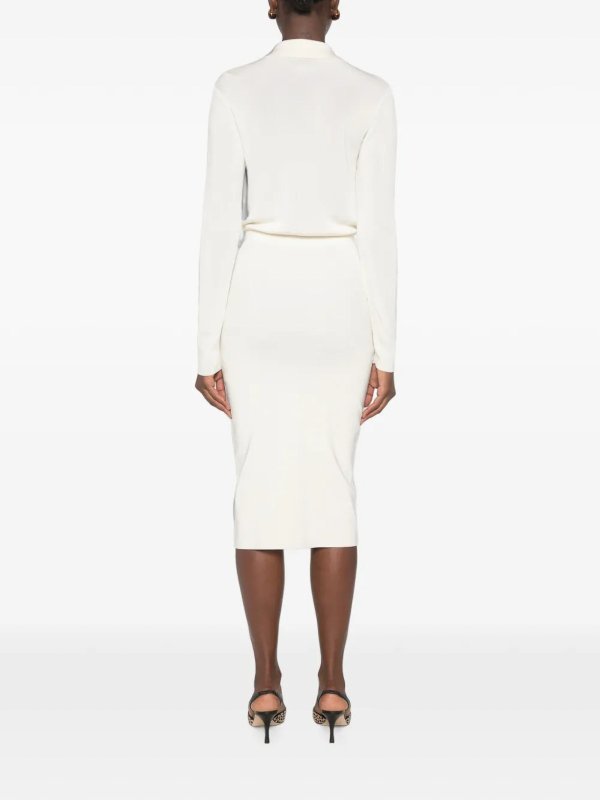 膝丈ドレス - 白 shop online: ELISABETTA FRANCHI