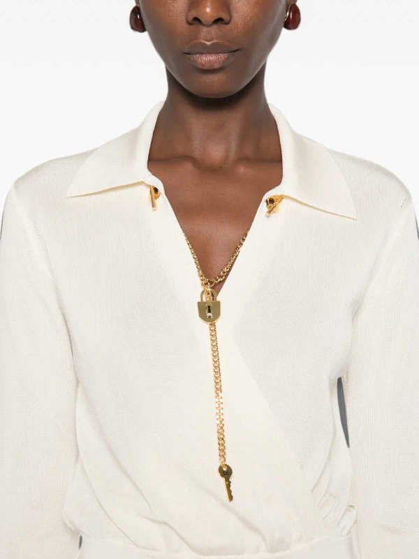ELISABETTA FRANCHI buy online 膝丈ドレス - 白