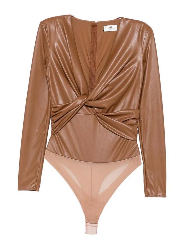 ELISABETTA FRANCHI: トップス＆タンクトップ - トップ/タンクトップ - ブラウン