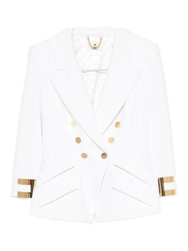 ELISABETTA FRANCHI: blazers - Ivory jacket