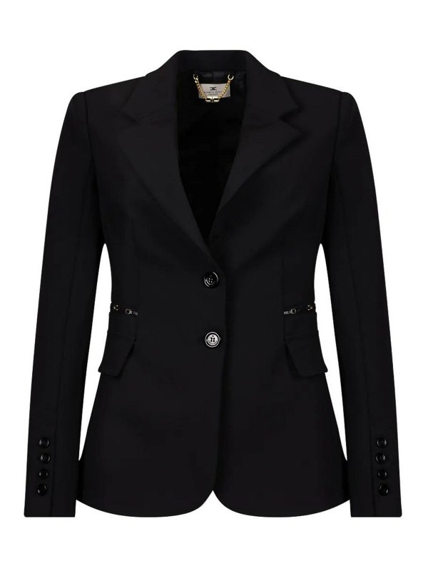 ELISABETTA FRANCHI: blazers - Black Jacket