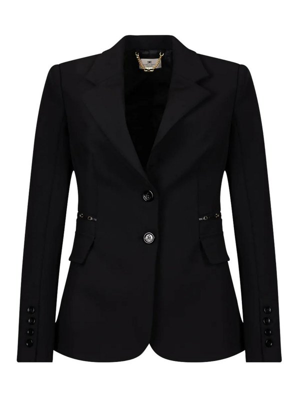 ELISABETTA FRANCHI: blazers online - Black Jacket