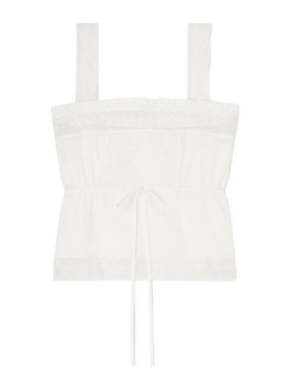 GANNI: Tops und Tank Tops - Top - Weiß