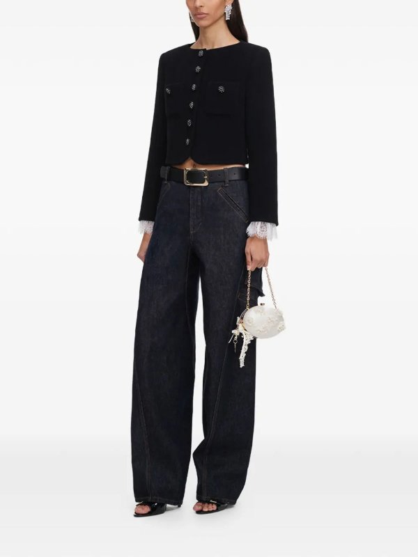 Self Portrait: casual jackets online - Black Button Down Jkt