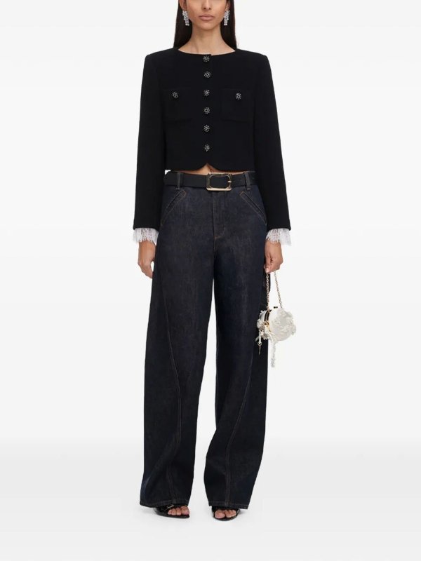 The Best Shops Self Portrait: casual jackets - Black Button Down Jkt