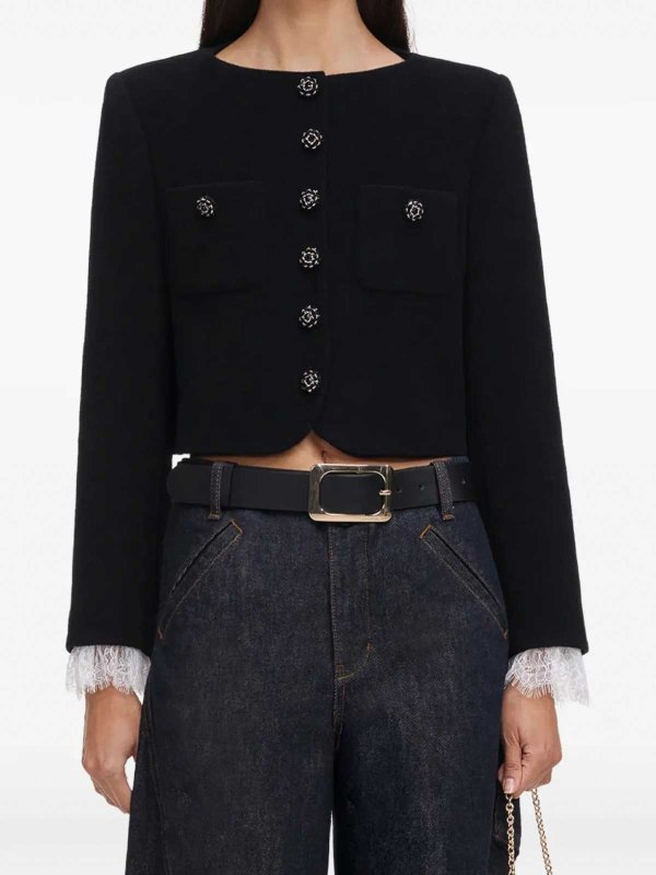Self Portrait buy online Black Button Down Jkt