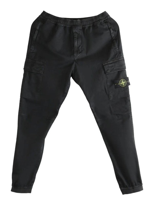 STONE ISLAND: カジュアルトラウザー - カジュアルパンツ - 黒