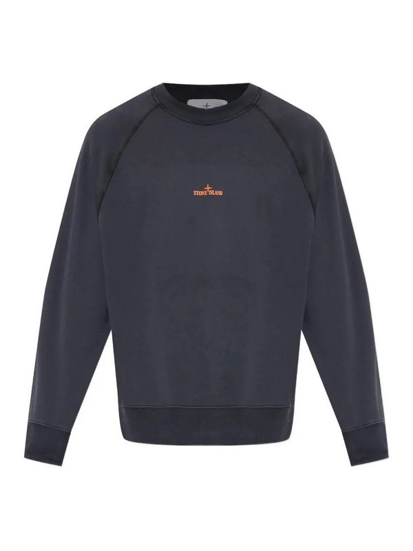 STONE ISLAND: スウェット＆セーター - スウェットシャツ/セーター - ダークブルー
