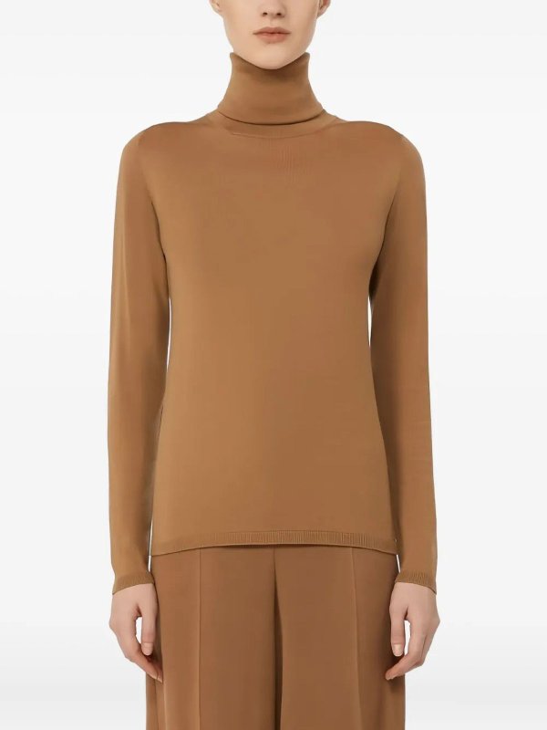 The Best Shops Max Mara: Rollkragenpullover  und Polo-Ausschnitt - Rollkragenpullover - Camel