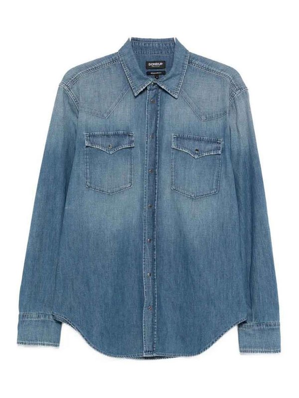 DONDUP: camicie - Camicia Regular  In Denim Blu