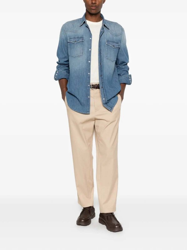 DONDUP: camicie online - Camicia Regular  In Denim Blu